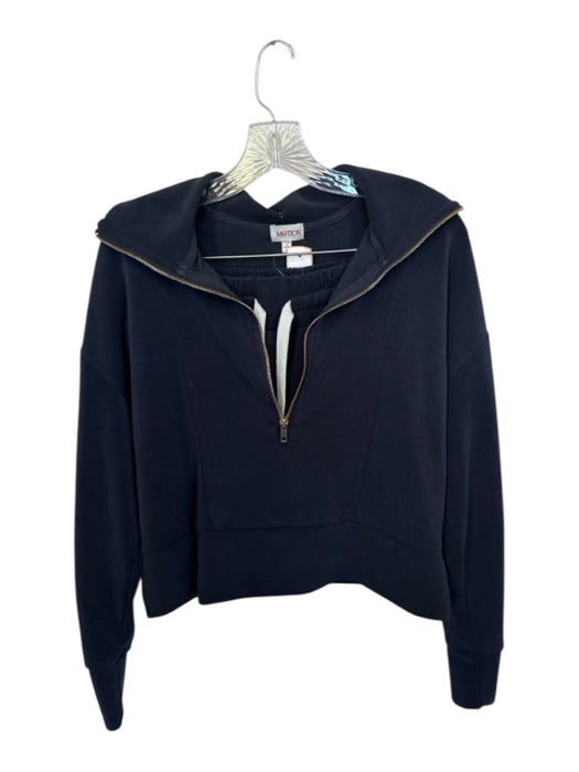 TCEC Size S Navy Polyester Blend Long Sleeve Half Zip Drawstring Short Set Navy / S