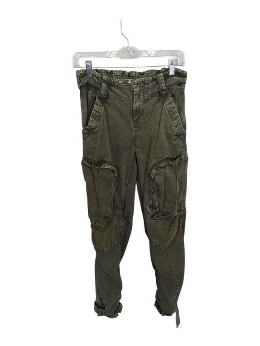 We The Free Size XS Olive Green Cotton High Waist Cargo Pockets Pants Olive Green / XS