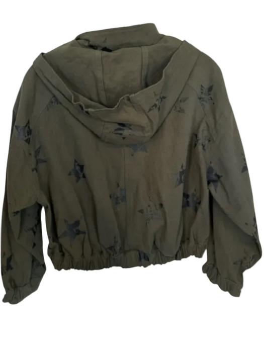 Vintage Havana Size XL Green & Black Cotton Long Sleeve Stars Bomber Jacket Green & Black / XL