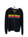 Aviator Nation Size S Black & Rainbow Polyester Blend Front Zip Hooded Jacket Black & Rainbow / S