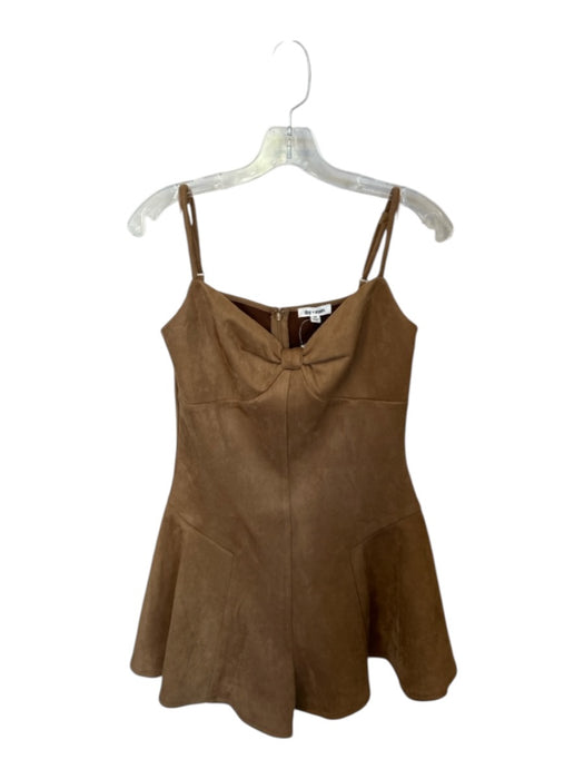 day + moon Size M Brown Polyester Blend Mini Bow Detail Spaghetti Strap Romper Brown / M