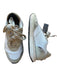 P448 Shoe Size 37 white & tan Suede & Leather Lace Up Fabric Block Sneakers white & tan / 37