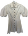 Alexis Size Est S Tan Cotton Short Balloon Sleeve Button Down Pleated Dress Tan / Est S