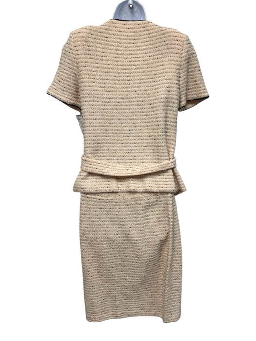 St. John Collection Size 6 beige pink & black No Fabric Tag Knit Tweed Skirt Set beige pink & black / 6