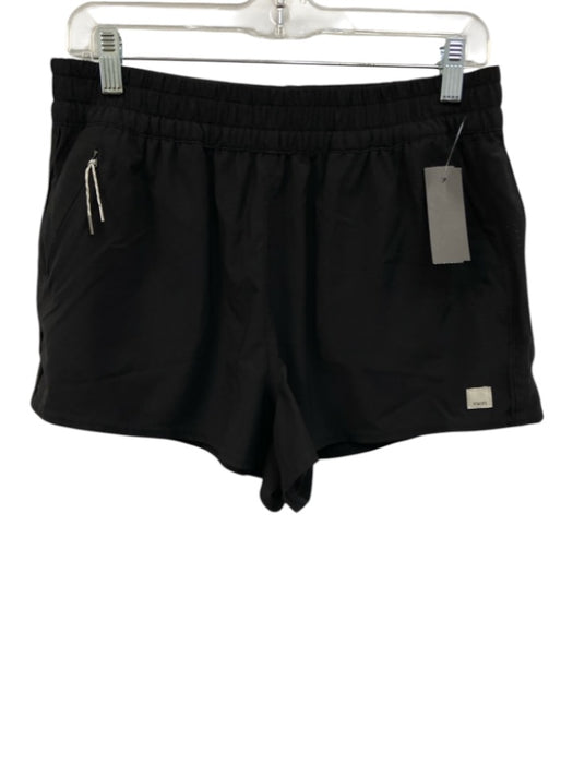 Vuori Size L Black Polyester Blend Elastic Waistband Zip Pockets Athletic Shorts Black / L