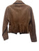 Banana Republic Size S Brown Leather Zip Up Flap Pockets Long Sleeve Jacket Brown / S