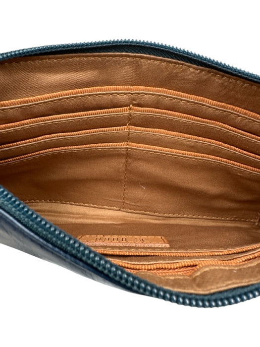 Hobo Dark Blue Leather Wristlet Zip Close Card holder Dustbag Inc. Wallets Dark Blue