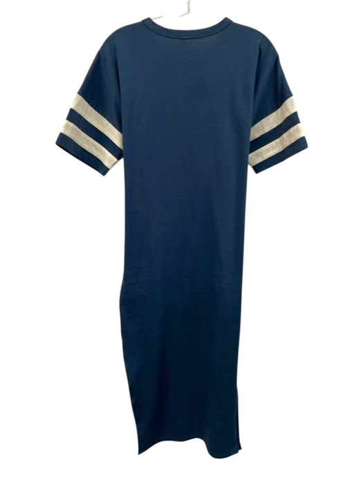 Daily Practice Size S Blue & White Cotton Short Sleeve Jersey Stripe Maxi Dress Blue & White / S