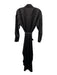 Banana Republic Size M Midnight Navy Silk Long Sleeve Collar Button Front Dress Midnight Navy / M