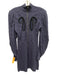 Sabina Musayev Size L Indigo Blue Cotton Blend Textured Mock Neck Dress Indigo Blue / L