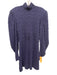 Sabina Musayev Size L Indigo Blue Cotton Blend Textured Mock Neck Dress Indigo Blue / L
