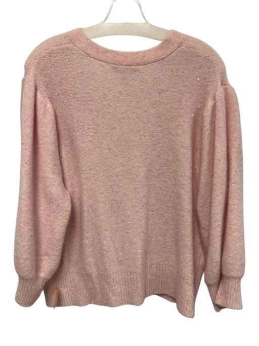 Autumn Cashmere Size L Pink Cashmere Blend V Neck Rhinestone Button Cardigan Pink / L