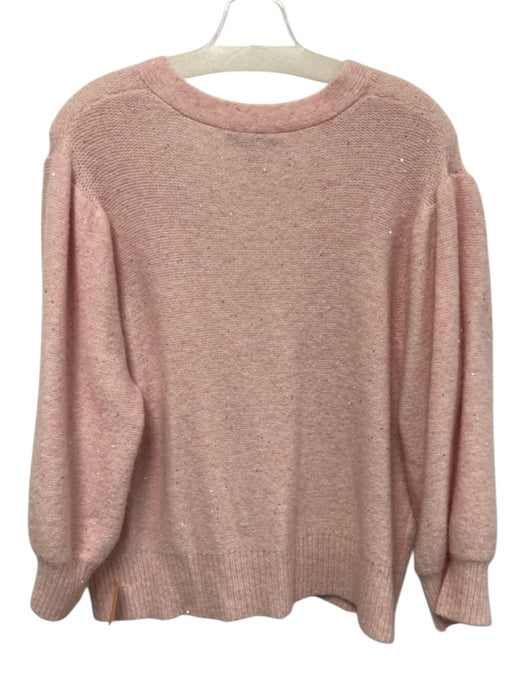 Autumn Cashmere Size L Pink Cashmere Blend V Neck Rhinestone Button Cardigan Pink / L