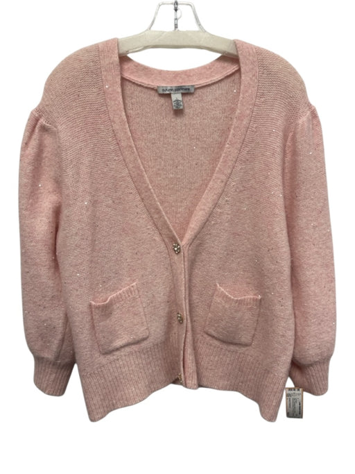 Autumn Cashmere Size L Pink Cashmere Blend V Neck Rhinestone Button Cardigan Pink / L