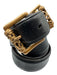 Chrome Hearts AS IS black & gold Leather Solid Brass Buckle Men's Belt black & gold