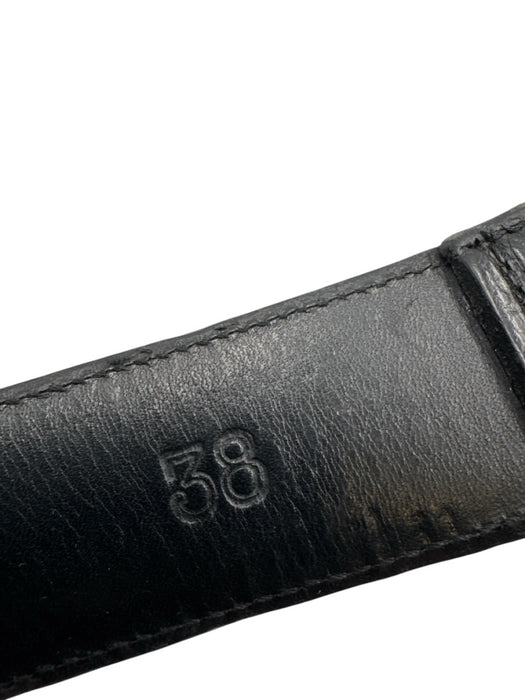 Chrome Hearts AS IS black & gold Leather Solid Brass Buckle Men's Belt black & gold