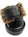 Chrome Hearts AS IS black & gold Leather Solid Brass Buckle Men's Belt black & gold