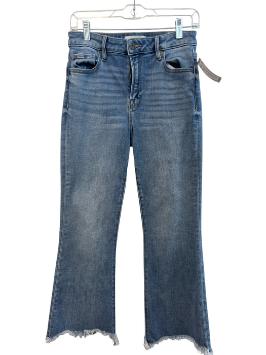 Hidden Size 27 Blue Cotton Blend Stretch High Rise Cropped Flare Jeans Blue / 27