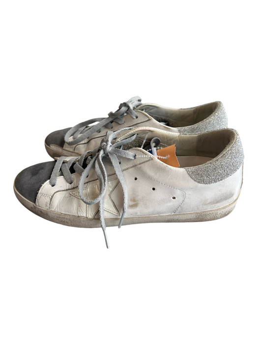 Golden Goose Shoe Size 38 White Leather Glitter Distressed Low Top Shoes White / 38