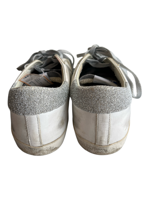 Golden Goose Shoe Size 38 White Leather Glitter Distressed Low Top Shoes White / 38