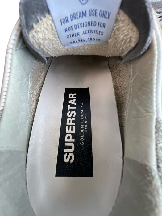 Golden Goose Shoe Size 38 White Leather Glitter Distressed Low Top Shoes White / 38