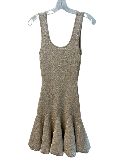 Loveshackfancy Size S Gold Recycled Polyester Blend Metallic Thread Mini Dress Gold / S