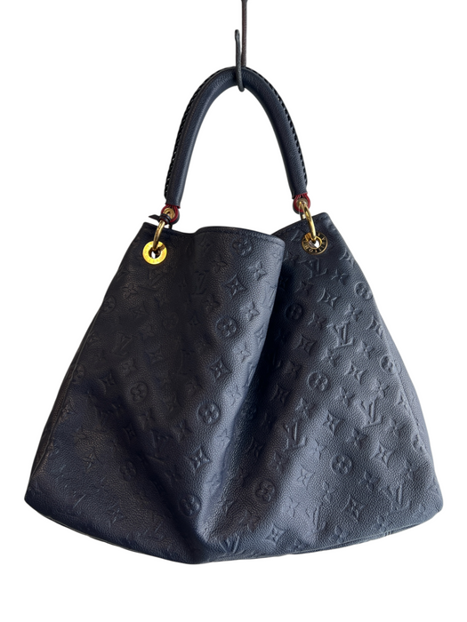 Louis Vuitton Navy Leather Gold hardware Top Handle Inside Pocket Bag Navy / M