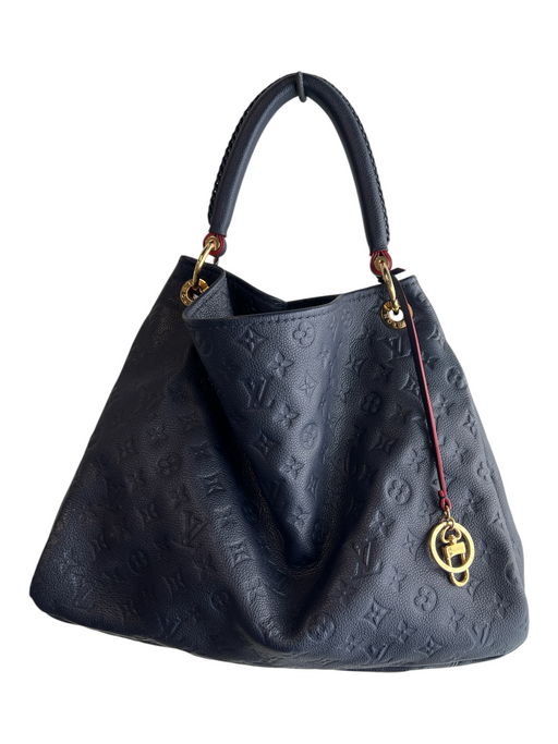 Louis Vuitton Navy Leather Gold hardware Top Handle Inside Pocket Bag Navy / M