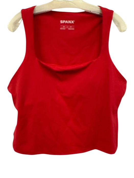 Spanx Size 1X Red Modal & Polyester Tank Square Neck Double Lined Top Red / 1X