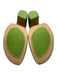 John Fluevog Shoe Size 10 Green Leather Mules Belt Detail Chunky Heel Shoes Green / 10