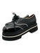 John Fluevog Shoe Size 10 Black & White Print Leather Platform Sole Detail Shoes Black & White Print / 10