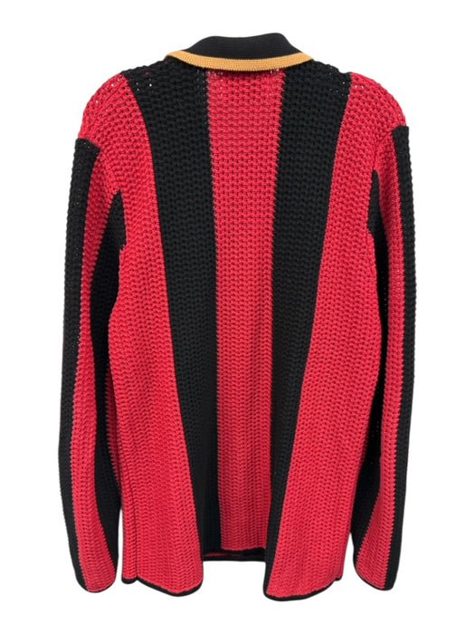 live breath futbol Size XL Black & Red Cotton Striped Knit Collared Sweater Black & Red / XL