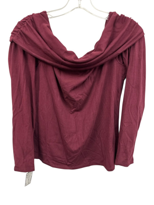 Sanctuary Size XL Purple Rayon & Spandex Off Shoulder Long Sleeve Top Purple / XL