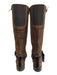 Aquatalia Shoe Size 7.5 Brown Suede Leather trim Knee High Flat Zipper Boots Brown / 7.5