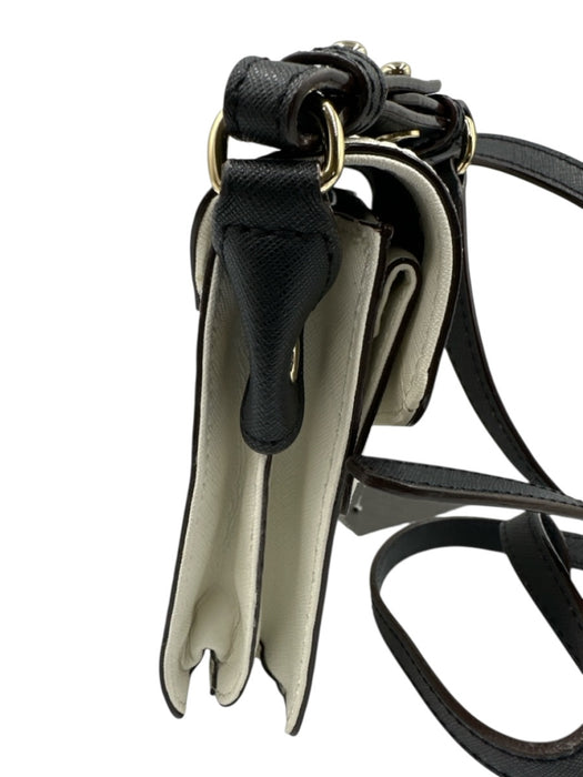 Rebecca Minkoff White & Black Leather Gold hardware Crossbody Bag White & Black / XS