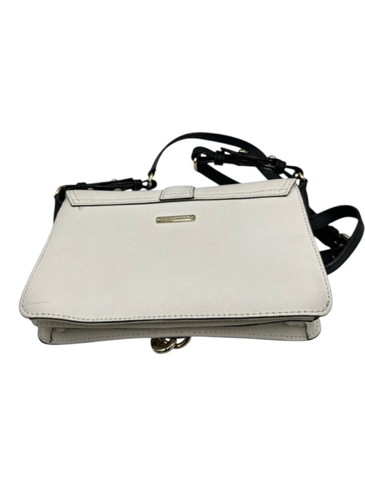 Rebecca Minkoff White & Black Leather Gold hardware Crossbody Bag White & Black / XS