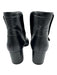 Chanel Shoe Size 39 Black Leather Buckle Logo Block Heel Ankle Booties Black / 39
