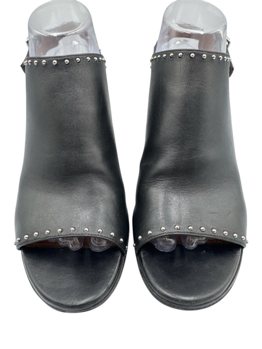 Givenchy Shoe Size Est size 8.5 Black Leather Peep Toe Studded Sandals Black / Est size 8.5