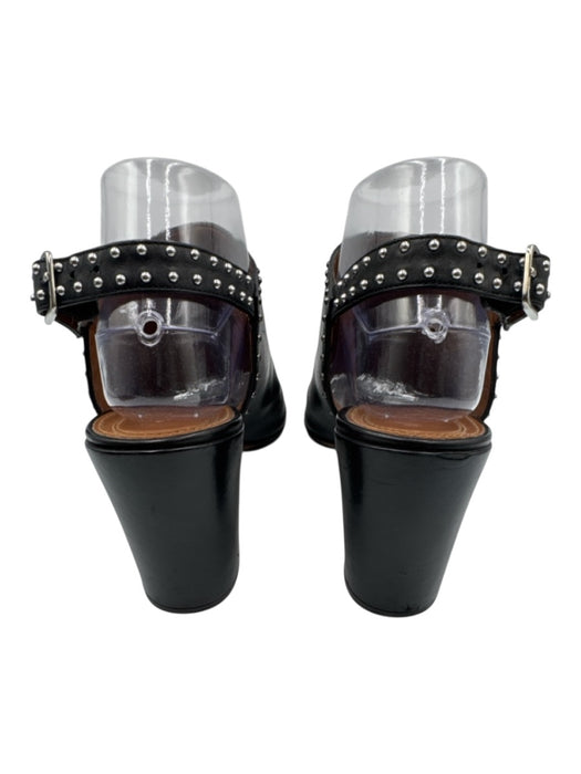 Givenchy Shoe Size Est size 8.5 Black Leather Peep Toe Studded Sandals Black / Est size 8.5