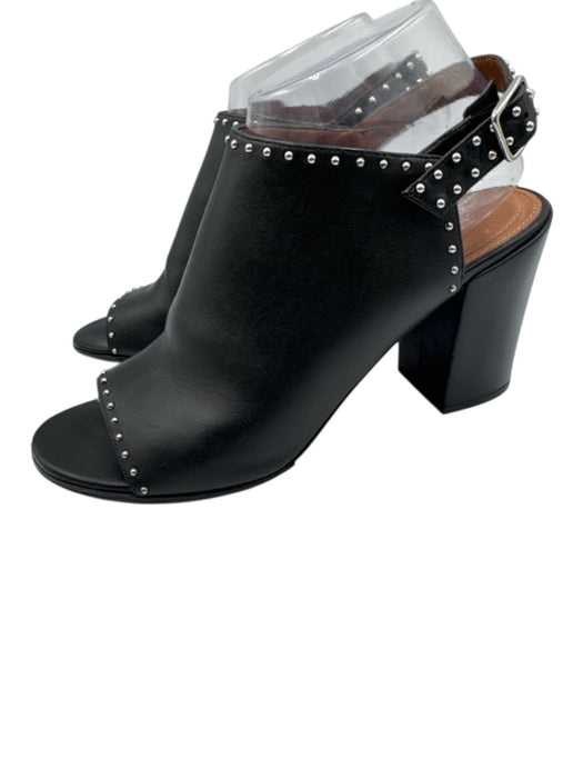 Givenchy Shoe Size Est size 8.5 Black Leather Peep Toe Studded Sandals Black / Est size 8.5