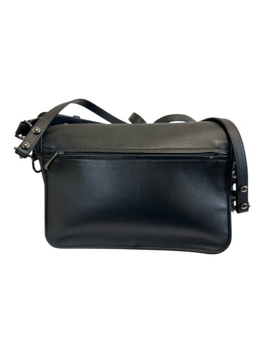Longchamp Black Pony Hair Studded Gunmetal Hardware Crossbody Bag Black / Small