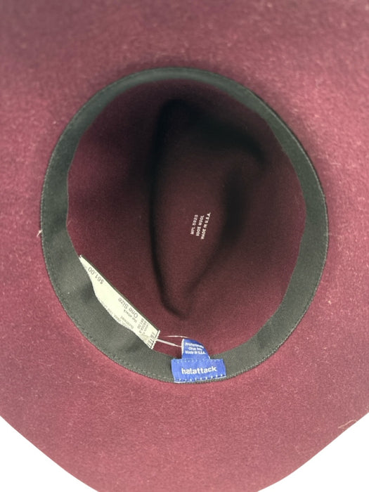 Hat attack Maroon Wool Tear Drop Bow Detail Hat Maroon / One Size