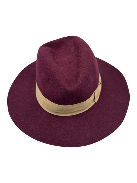 Hat attack Maroon Wool Tear Drop Bow Detail Hat Maroon / One Size