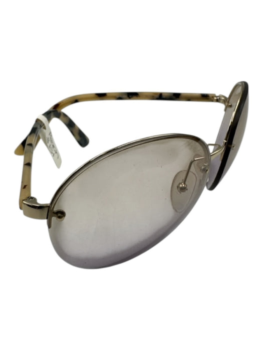 Prada Beige & Black Acetate Round Lens Tortoiseshell Gradient Lens Sunglasses Beige & Black