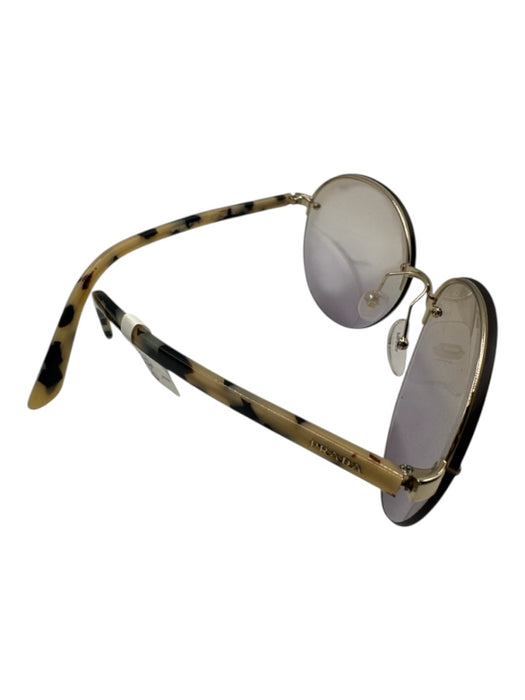 Prada Beige & Black Acetate Round Lens Tortoiseshell Gradient Lens Sunglasses Beige & Black