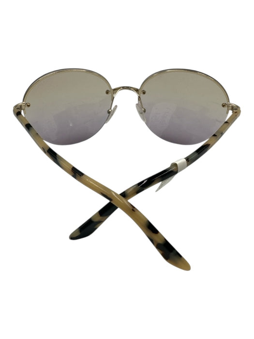 Prada Beige & Black Acetate Round Lens Tortoiseshell Gradient Lens Sunglasses Beige & Black