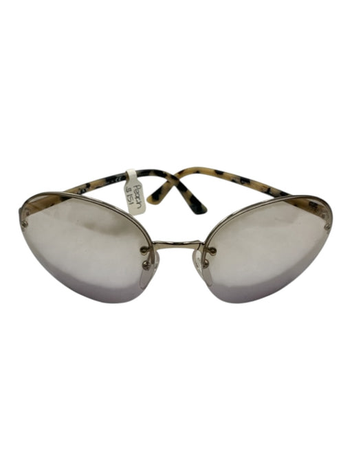 Prada Beige & Black Acetate Round Lens Tortoiseshell Gradient Lens Sunglasses Beige & Black