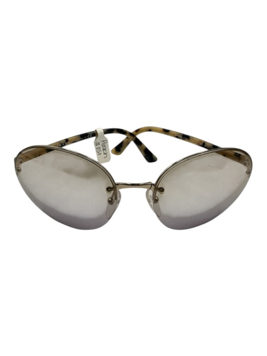 Prada Beige & Black Acetate Round Lens Tortoiseshell Gradient Lens Sunglasses Beige & Black