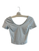 Lululemon Size 2 Pale Blue Nylon Blend V Neck Short Sleeve Cropped Top Pale Blue / 2