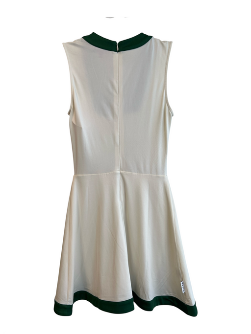 Staud Size XS Cream & Green Polyester Blend Square Neck Sleeveless Romper Dress Cream & Green / XS